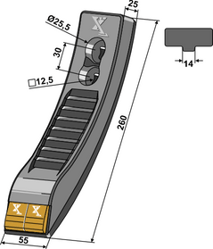 498382 Marathon spids T/Væderstad 50mm tungstensplatter