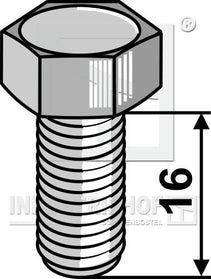 Bolt M12x1,75x16mm bolt til Væderstad Disc 451371 og 451372