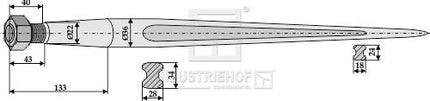 5048019623 Frontlæsser tænder 810 M22 Ø36 Agroparts ApS