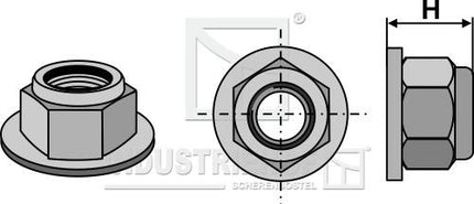 Flangemøtrik M20x1,5 10.9