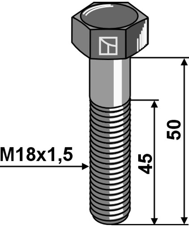 Sekskantbolt M18x1,5x55mm 10.9