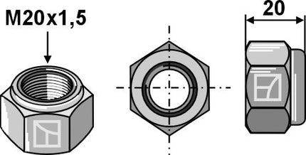 M20x1,5 Låsemøtrik 10.9