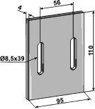 95x110, hulafstand 56mm.