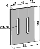 95x110, hulafstand 42mm.