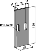 50x120, hulafstand 27mm.