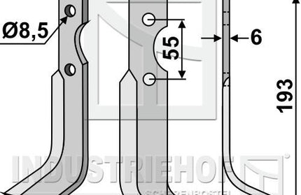 59275 fræserkniv højre til B.C.S, Ferrari m.fl.