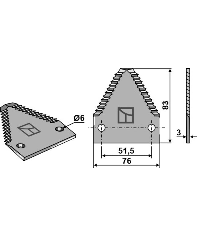 Knivblad overriflet til Claas