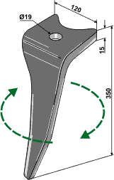 Rotortand H. til Amazone KG (Med 1 boltehul).