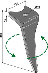 Rotortand V. til Amazone KG (Med 1 boltehul).