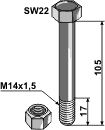 Bolt M14x1,5x105 med låsemøtrik