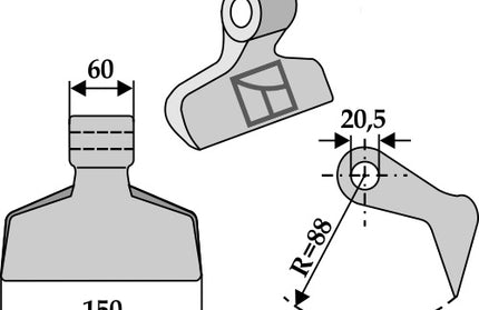63-RM-1-20 - 150mm Hammerslagle til Maschio/Gaspardo, Humus m.fl.