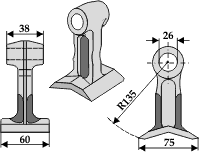 Hammerslagle 60/75mm til Twose, McConnel, Bomford, Orsi