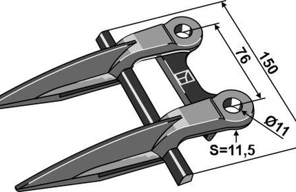 676235 Dobbeltfinger til Claas Dominator