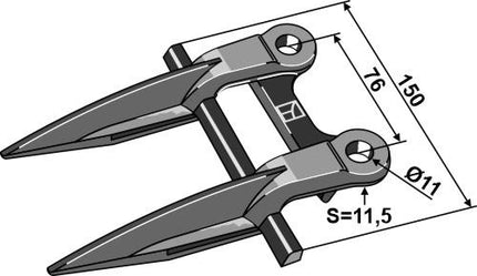 676235 Dobbeltfinger til Claas Dominator