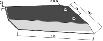 Vingeskær V. ØØ70mm, 182x315x10mm