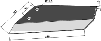 Vingeskær H. ØØ70mm, 182x315x10mm