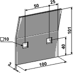 PH25 90x120, 1 hul (Ø12,5x68) 3mm.