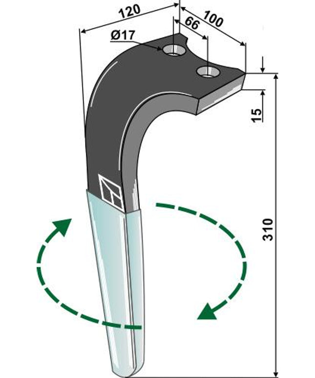 Rotorharvetand H. til Rabewer PKE,RKE & VKE belagt H.