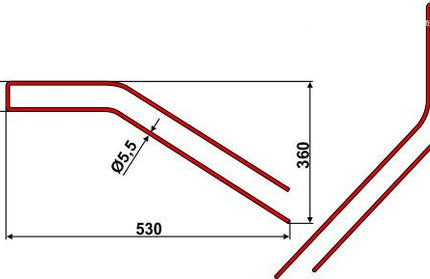 9021111 Rivefjeder til Claas 530mm Ø5,5mm
