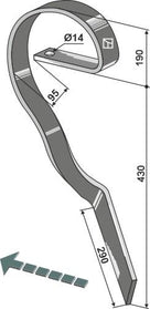 904342 Nivellatortand Venstre 70x12mm til Köckerling