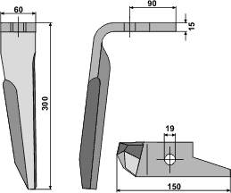 950789 (951012) Rotortand V. 15mm tyk til Amazone KE