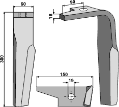 954426 Rotortand 18mm tyk højre til Amazone KE 