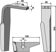 954427 Rotortand venstre 18mm tyk til Amazone KE