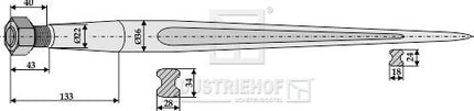 97631008 Frontlæsser tænder 1100mm  M22 Ø36 Agroparts ApS