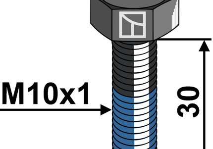 Sekskantbolt M10x1,0x30 mm
