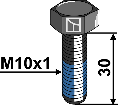 Sekskantbolt M10x1,0x30 mm