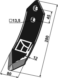 Stubspids 80mm til Kuhn Cultimer