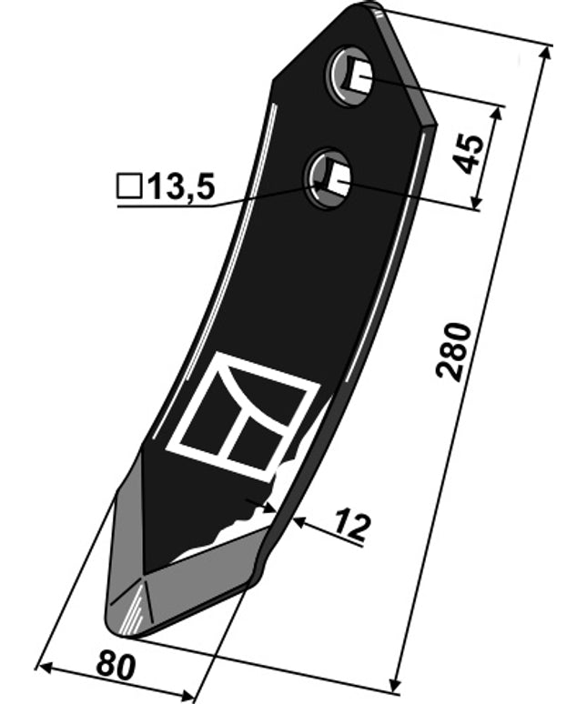 Stubspids 80mm til Kuhn Cultimer