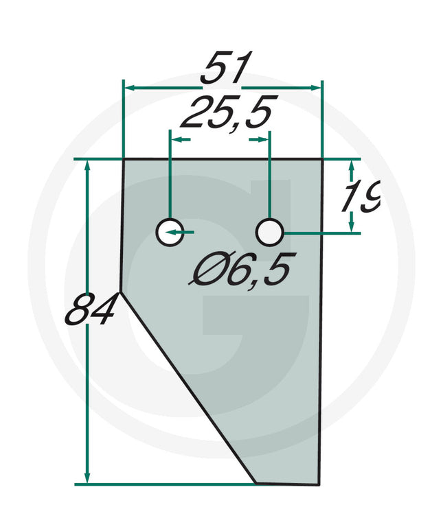 Knivblad ½ blad til John Deere (JD)