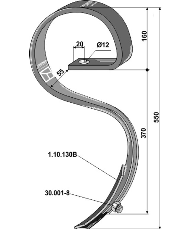 S-Tand 32x10mm m/spids