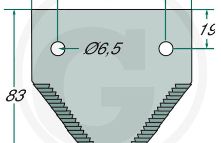 Knivblad Grov overriflet til John Deere (JD) (25 stk)
