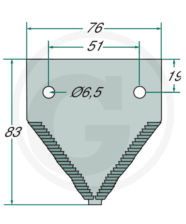 Knivblad Grov overriflet til John Deere (JD) (25 stk)