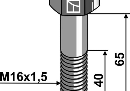 Sekskantbolt M16x1,5x65 (12.9)