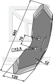 CV08002 Spids til Vogel og Noot eller Amazone 445x120mm