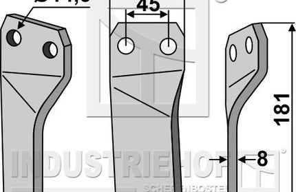 26100418 Fræsertand venstre til Maschio Gaspardo