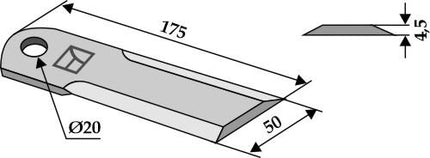 HF44280/49080066 Knivblad til Rekord og Dronningborg 