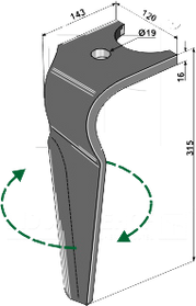 Rotorharvetand med snapskift til Kuhn model HR