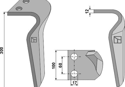 36100211 Rotortand venstre til Maschio Dominator