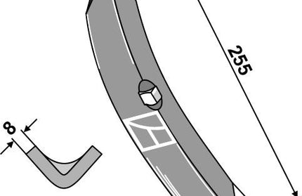 10137-8 Vendbar harvespids 8mm tyk til bl.a. Multiva