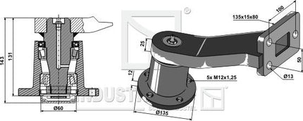 P14601 - Disc arm V. til Simba tallerkenharve X-press