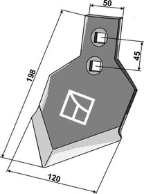 4070 Grubberspids 198x120x8 mm til Triodan