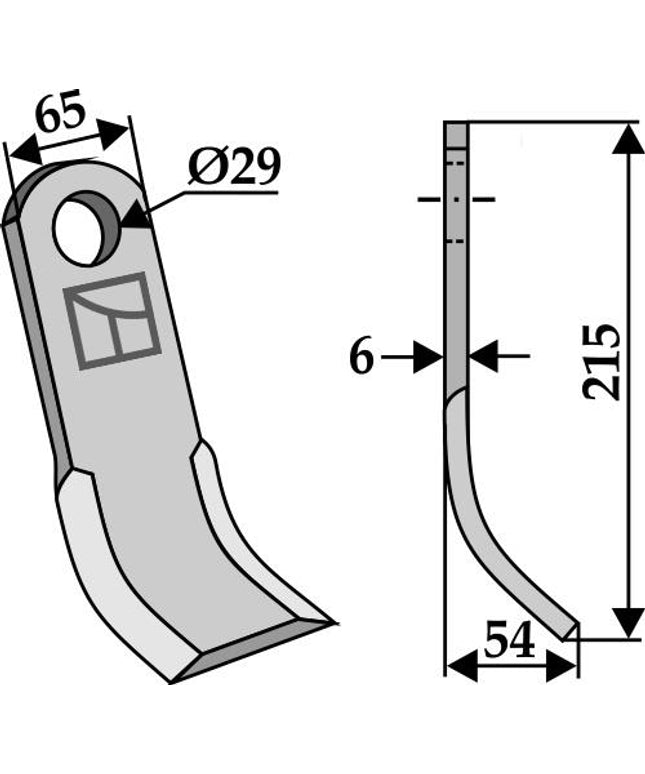 UG-4233/CK5990 Y-kniv til Ugeløse slagleklipper 65x215 mm