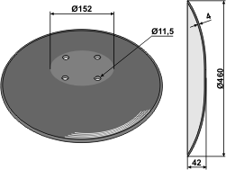 XL041 Glat Disc 460x4mm til Amazone Catros