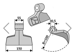 Hammerslagle 150mm Ø20,5